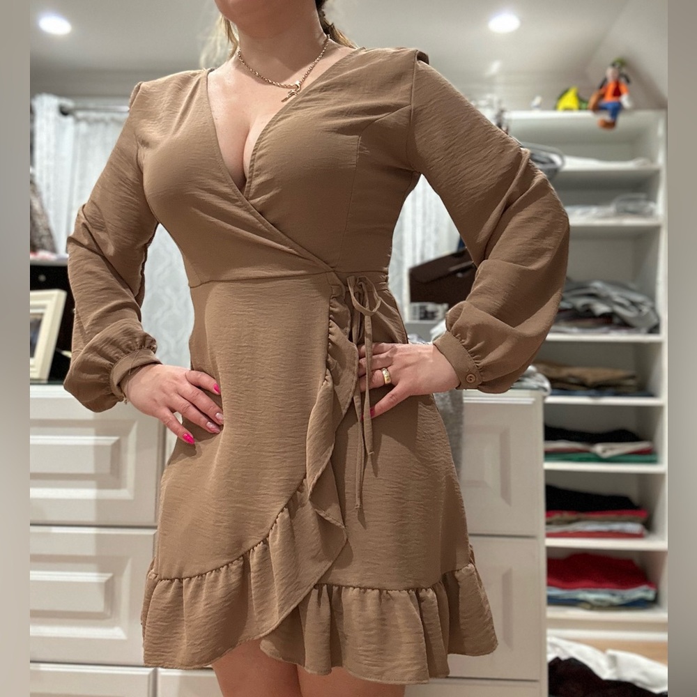 Altar’s State Dress Mocha Brown Long Sleeve L